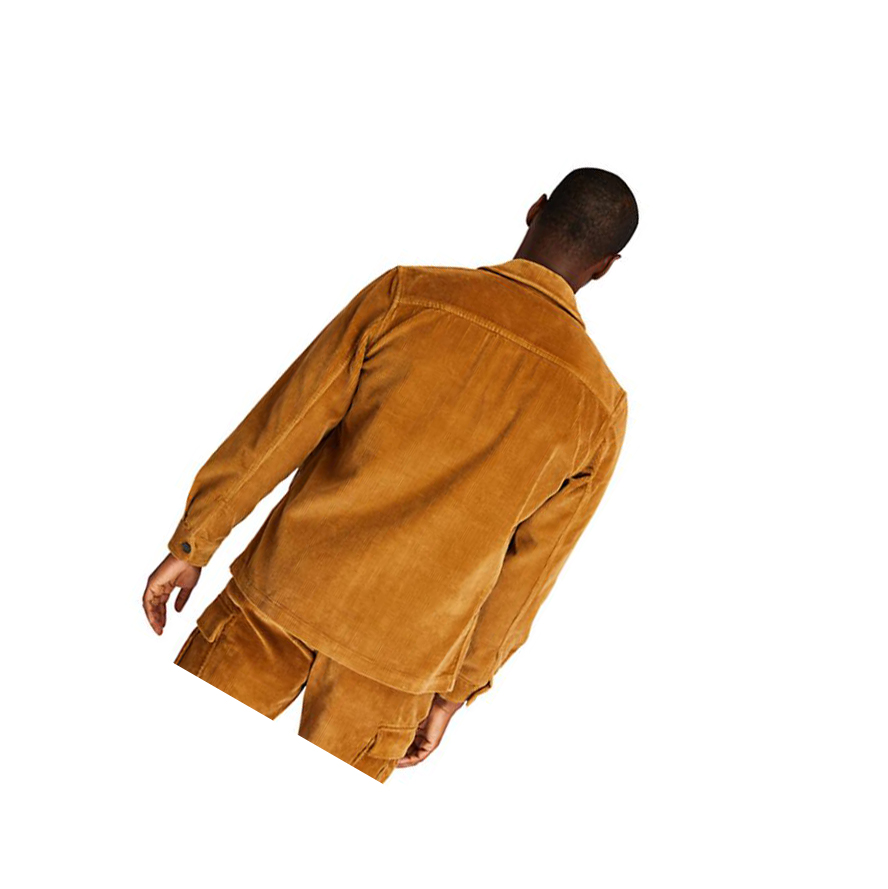 Camisas Timberland Corduroy Zip Hombre Marrones | ES-KWCID46