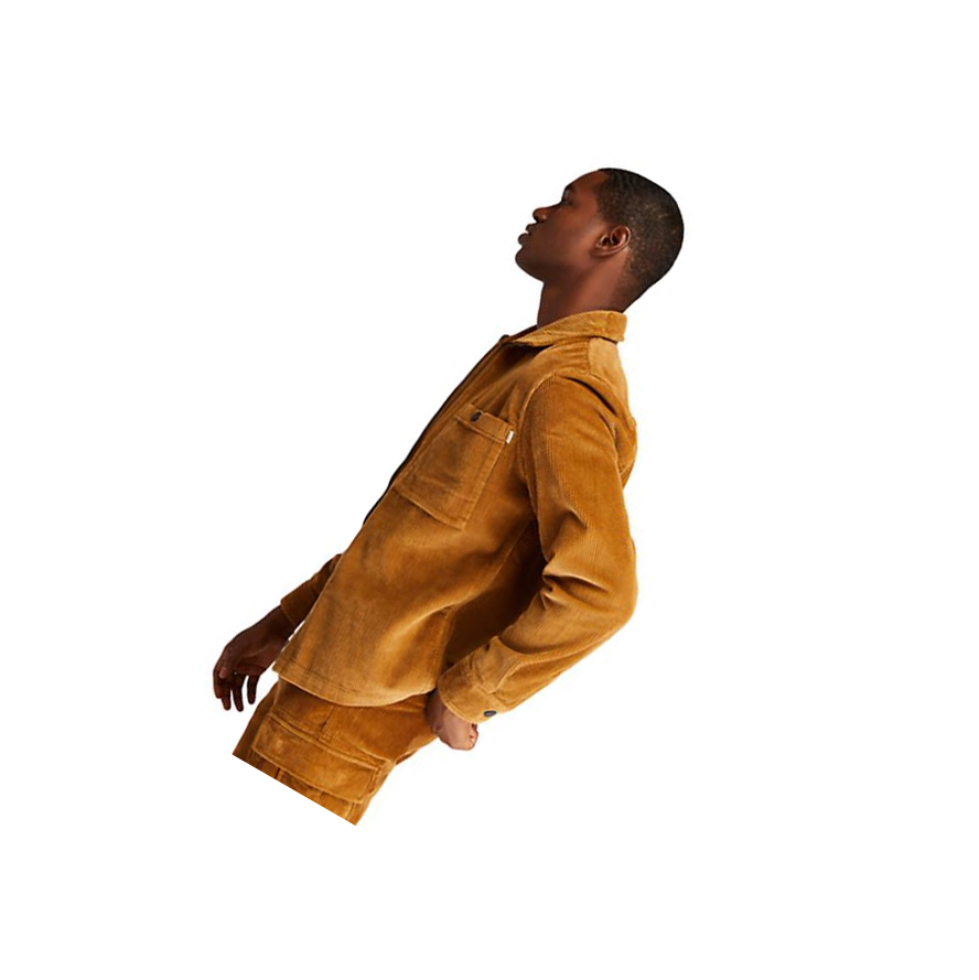 Camisas Timberland Corduroy Zip Hombre Marrones | ES-KWCID46