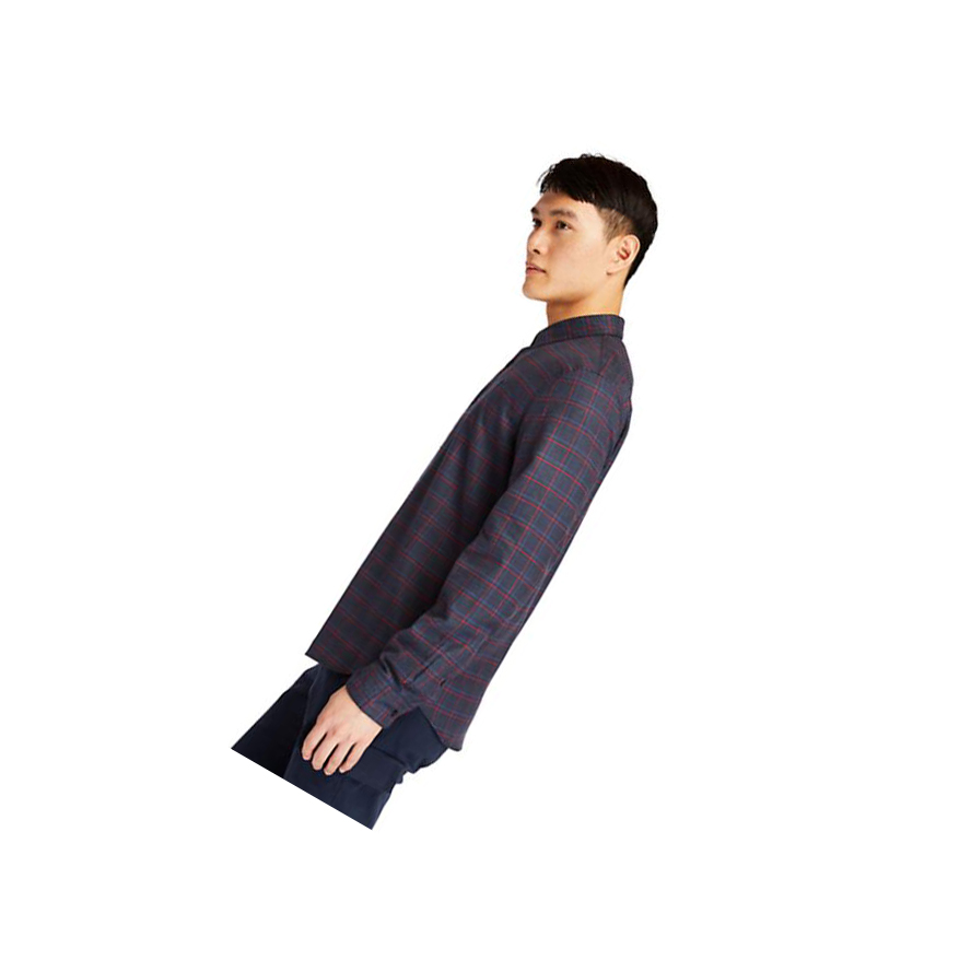 Camisas Timberland Flannel Checked Hombre Azul Marino | ES-MCVWI54