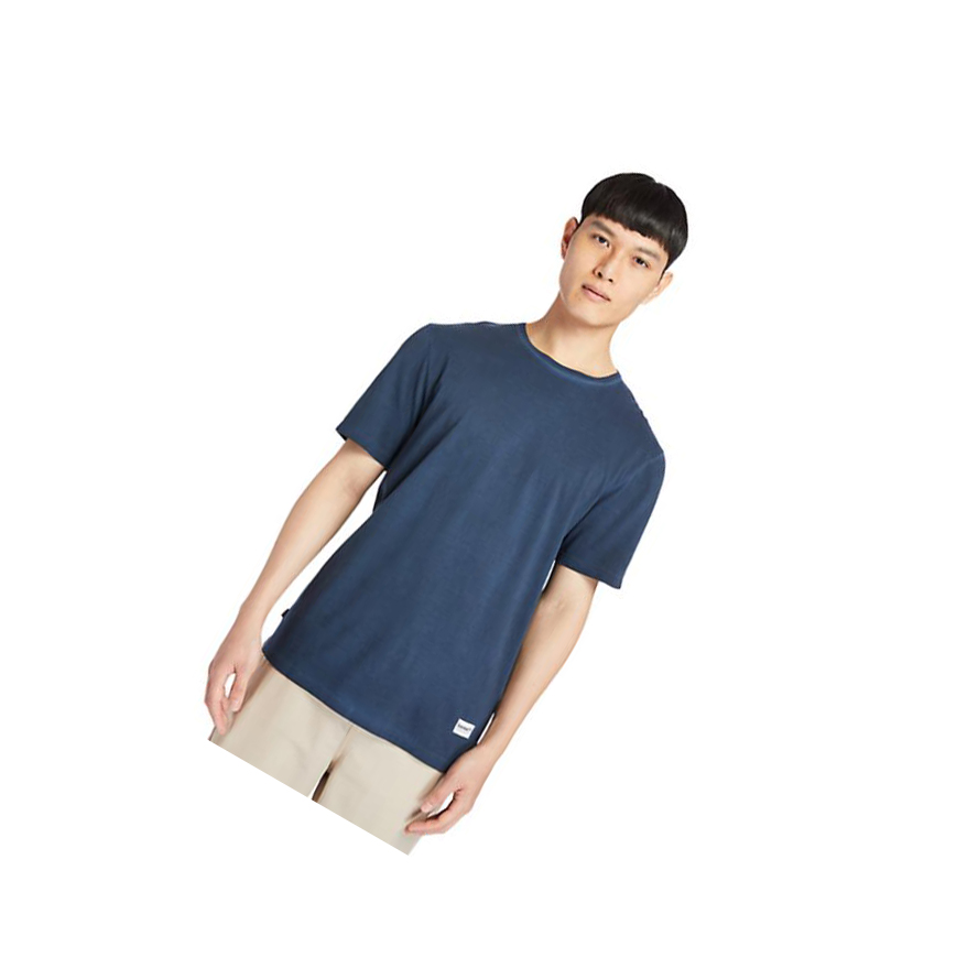 Camiseta Timberland Lamprey River Hombre Azules | ES-CEHLO07