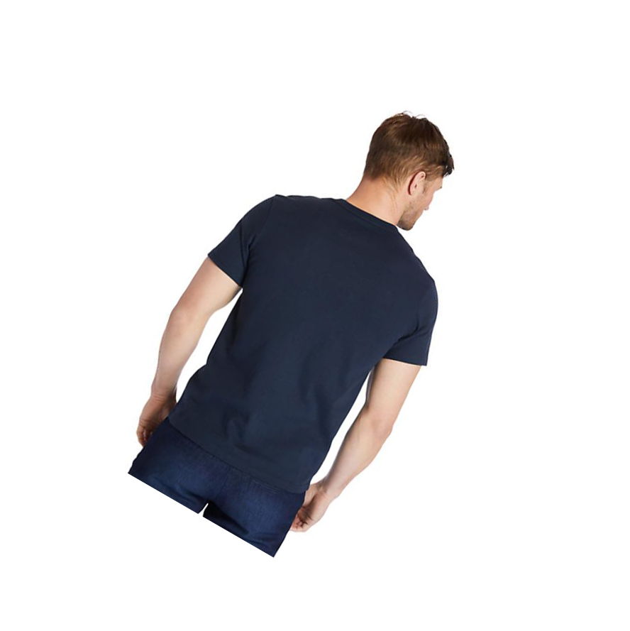 Camiseta Timberland Outdoor Heritage Logo Hombre Azul Marino | ES-MOFJC04