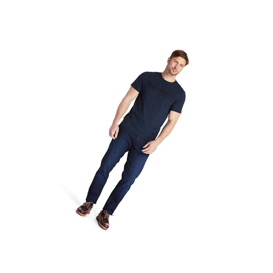 Camiseta Timberland Outdoor Heritage Logo Hombre Azul Marino | ES-MOFJC04