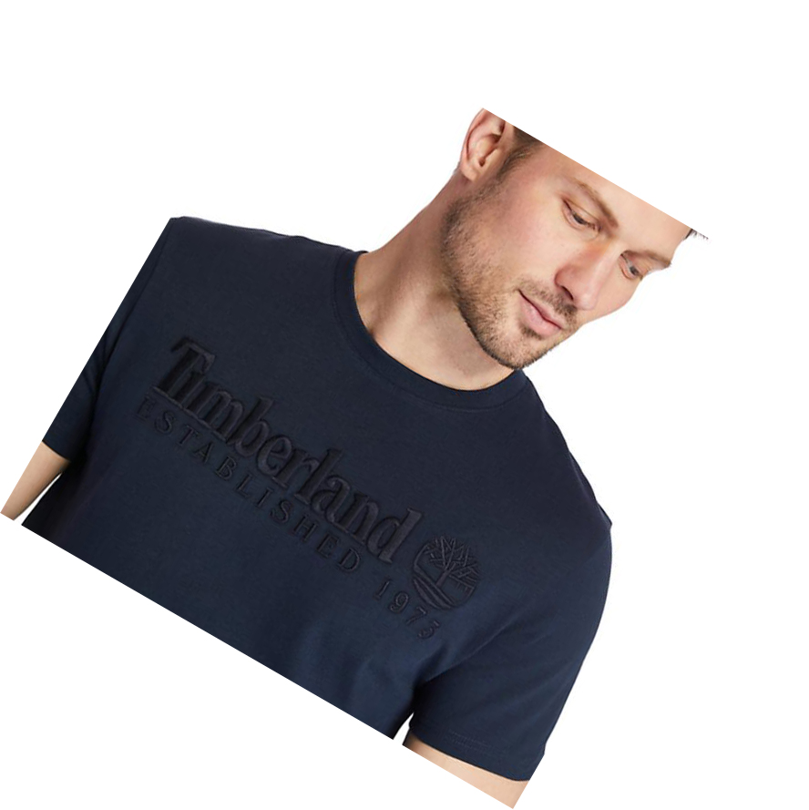 Camiseta Timberland Outdoor Heritage Logo Hombre Azul Marino | ES-MOFJC04