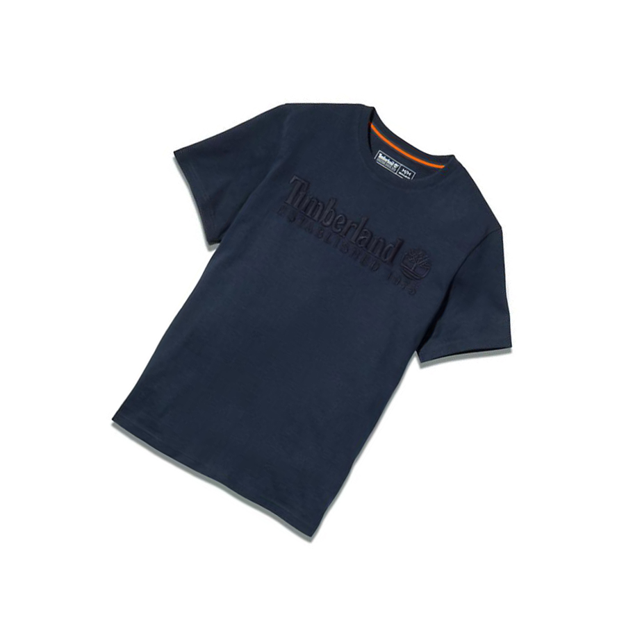 Camiseta Timberland Outdoor Heritage Logo Hombre Azul Marino | ES-MOFJC04