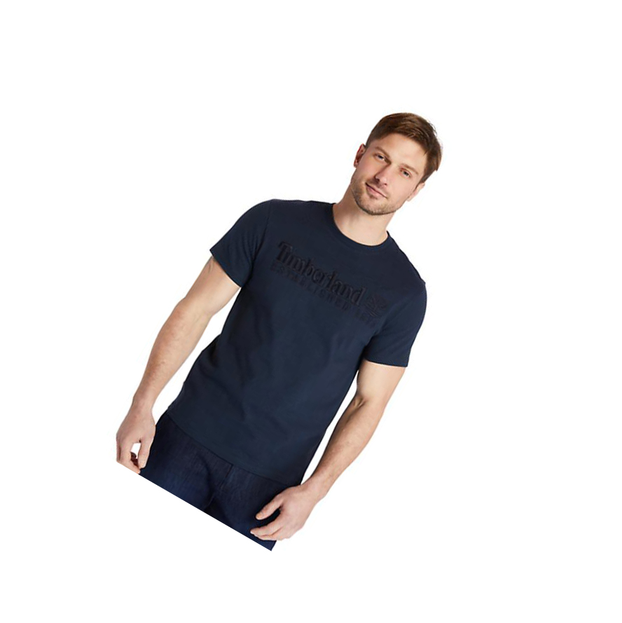 Camiseta Timberland Outdoor Heritage Logo Hombre Azul Marino | ES-MOFJC04