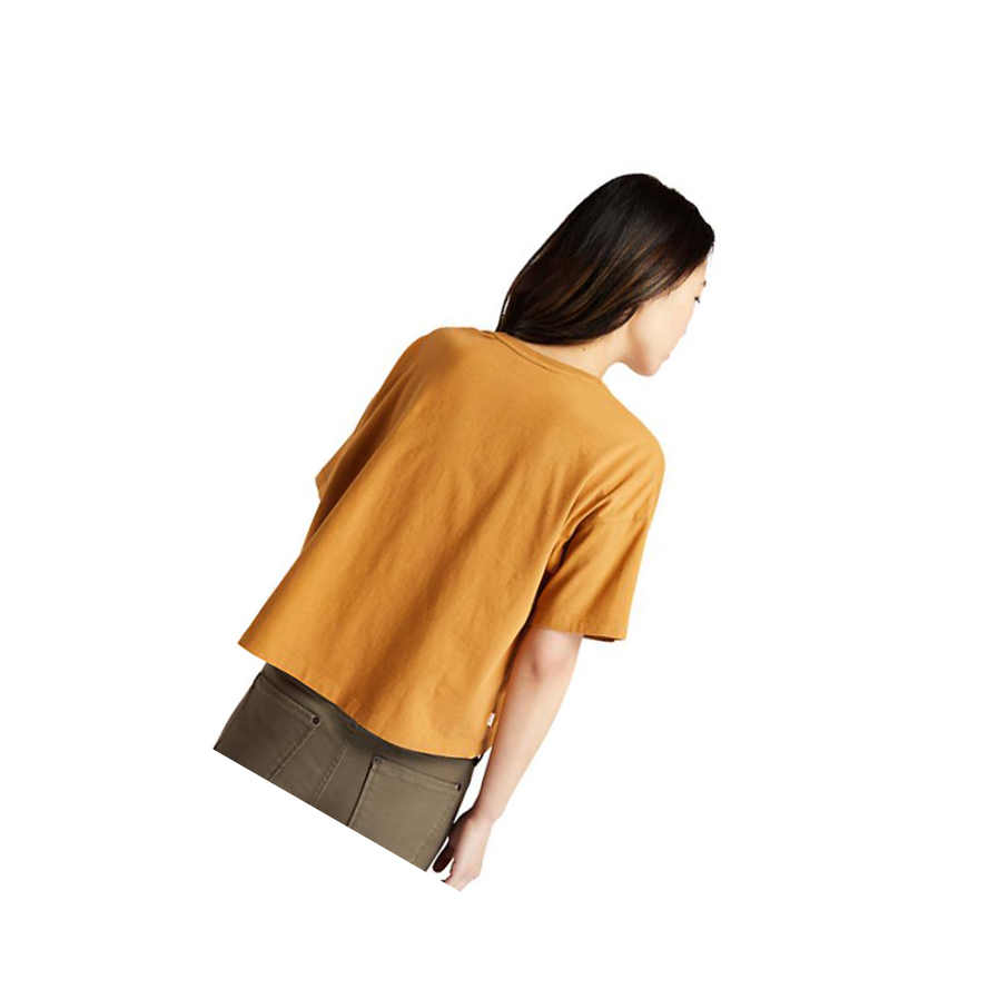 Camiseta Timberland Progressive Utility Pocket Mujer Amarillo Oscuro | ES-LPIKA25