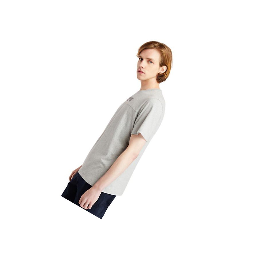 Camiseta Timberland Raised-print Logo Hombre Gris | ES-BCXAD53