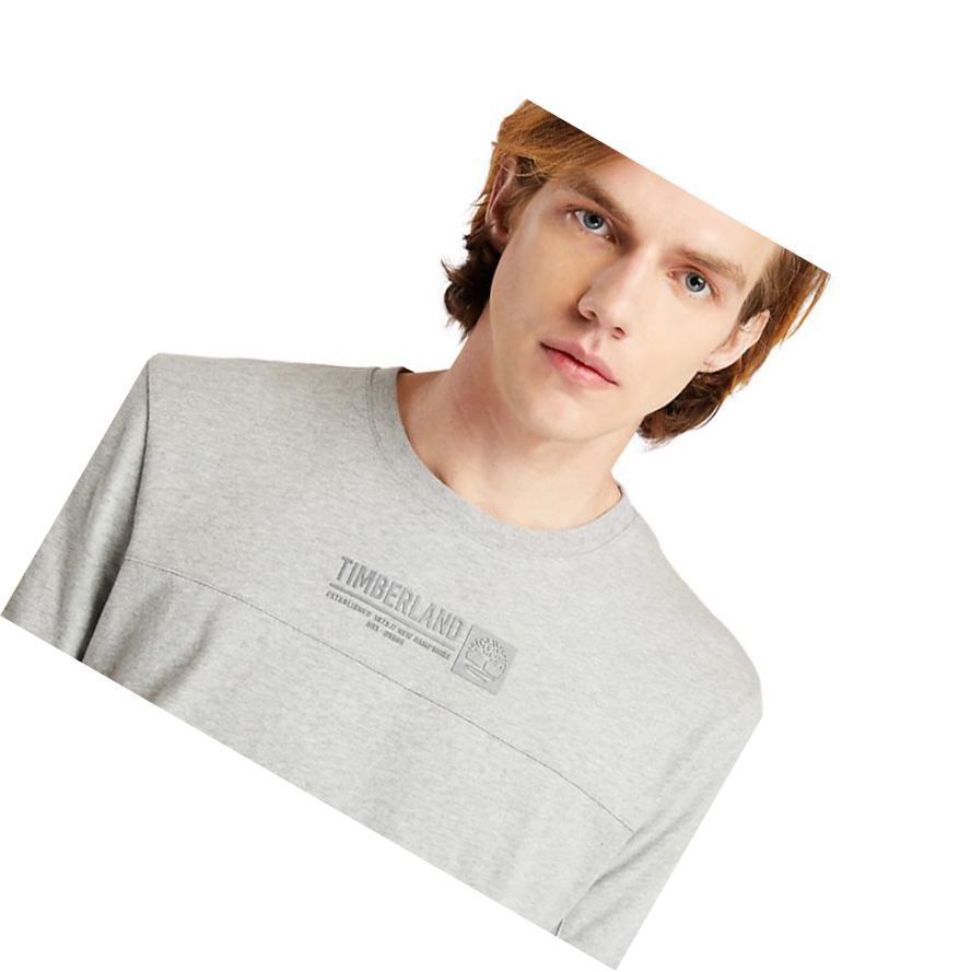 Camiseta Timberland Raised-print Logo Hombre Gris | ES-BCXAD53