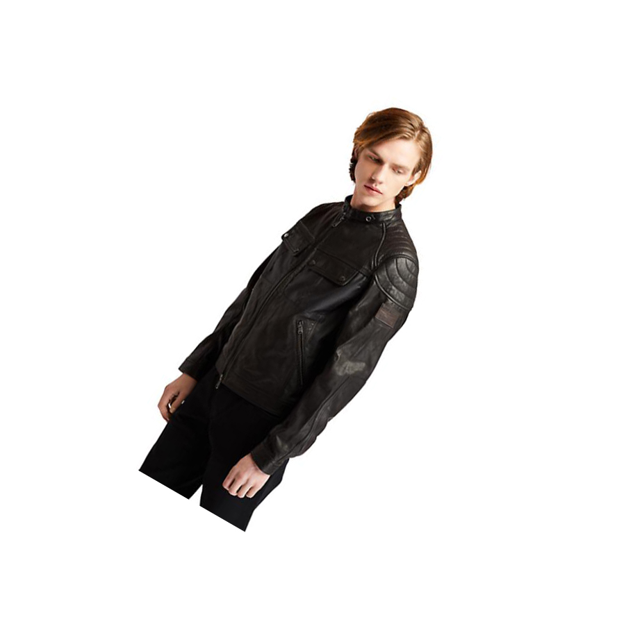 Chaquetas Timberland Moto Guzzi x Timberland® Cuero Hombre Negras | ES-JREZQ30