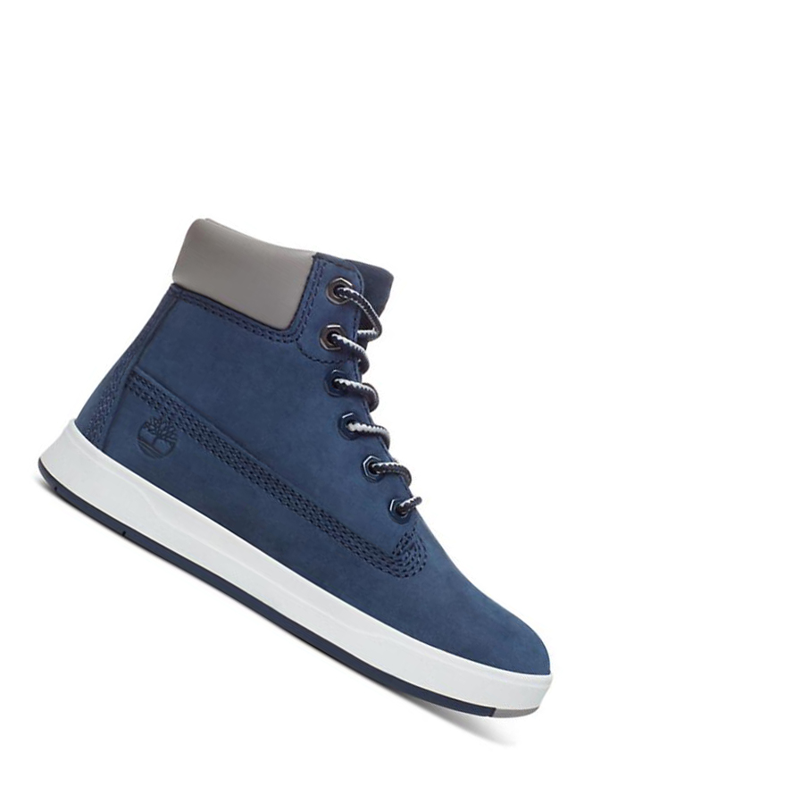 Original 6-inch Boots Timberland Davis Square Side-zip Niños Azul Marino | ES-AKTGC89