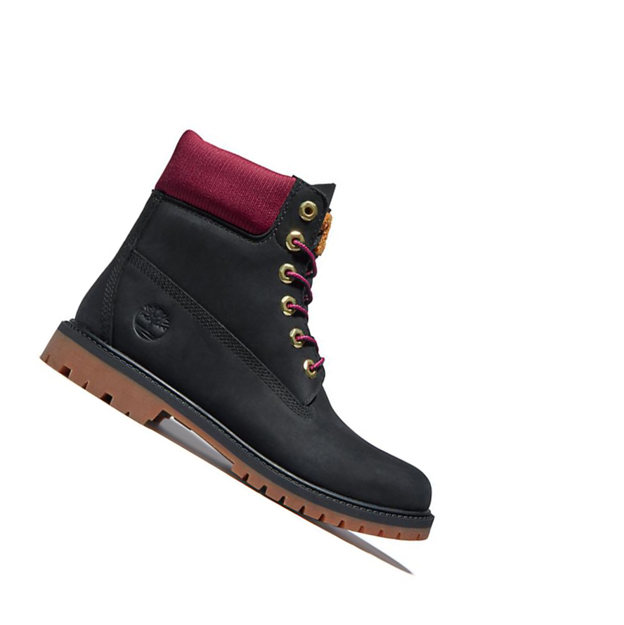 Original 6-inch Boots Timberland Heritage Mujer Negras | ES-CUHQK83