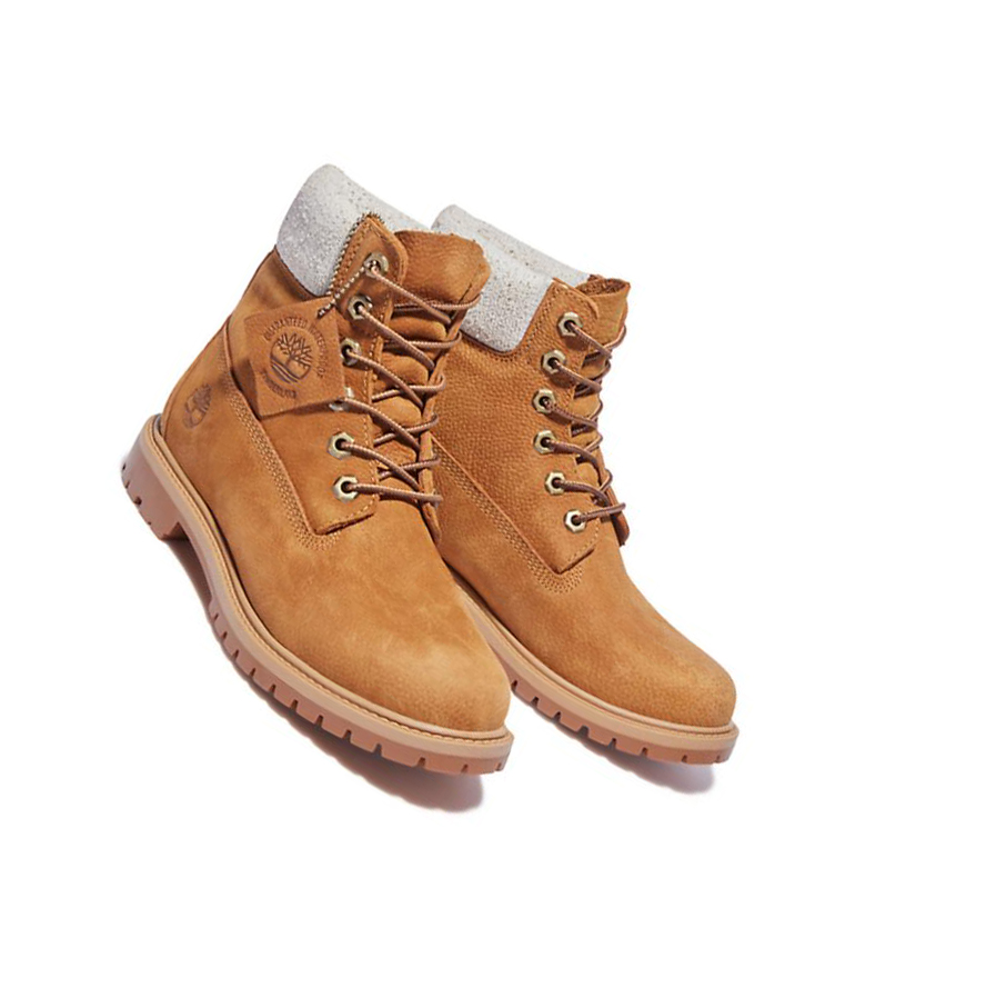 Original 6-inch Boots Timberland Heritage EK+ Regenerative Cuero Mujer Amarillo | ES-SAPHI60