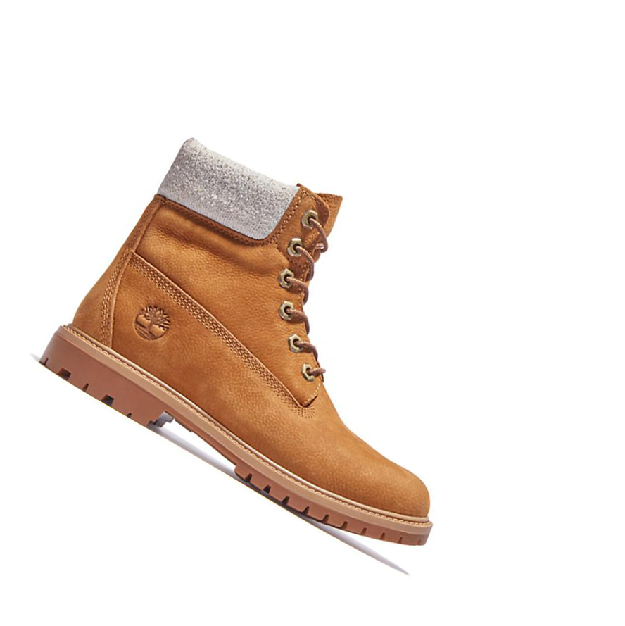 Original 6-inch Boots Timberland Heritage EK+ Regenerative Cuero Mujer Amarillo | ES-SAPHI60