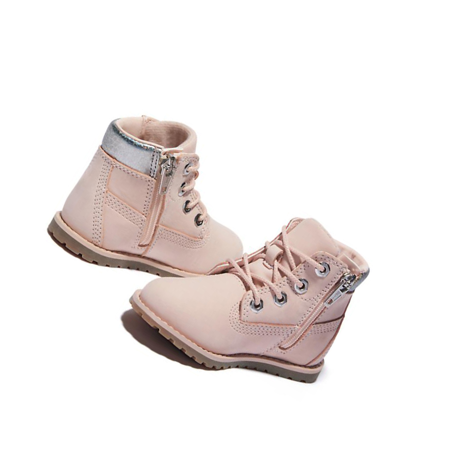 Original 6-inch Boots Timberland Pokey Pine Niños Rosas Claro | ES-CHMTI32
