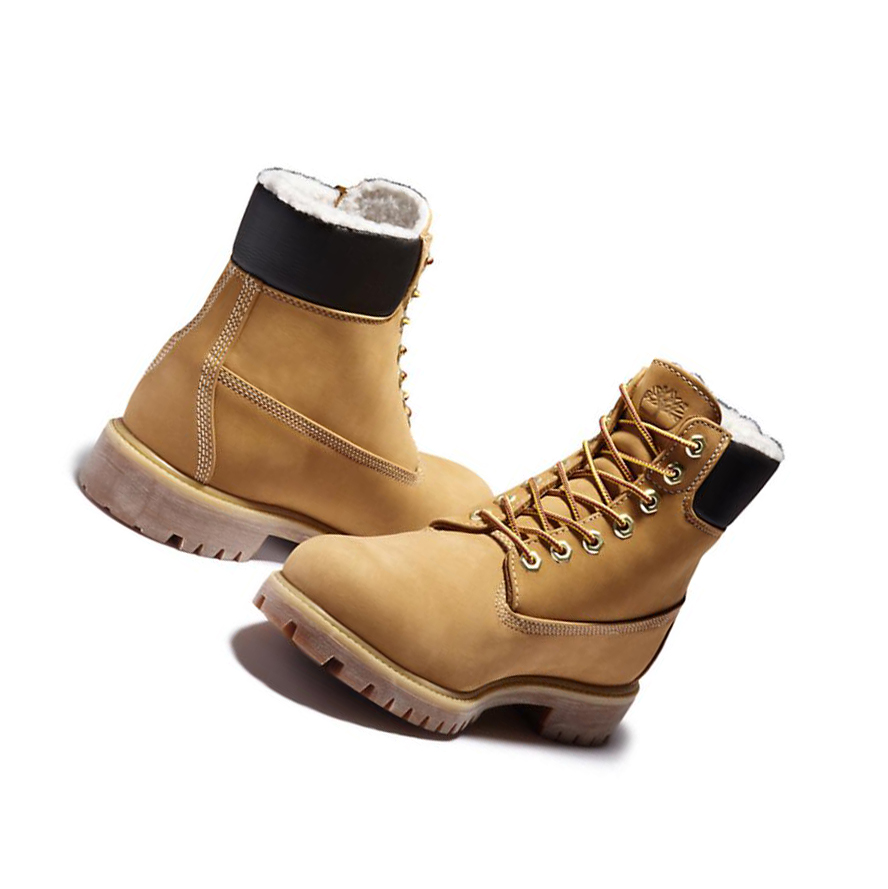 Original 6-inch Boots Timberland Premium Warm-lined Hombre Amarillo | ES-DWBQO04