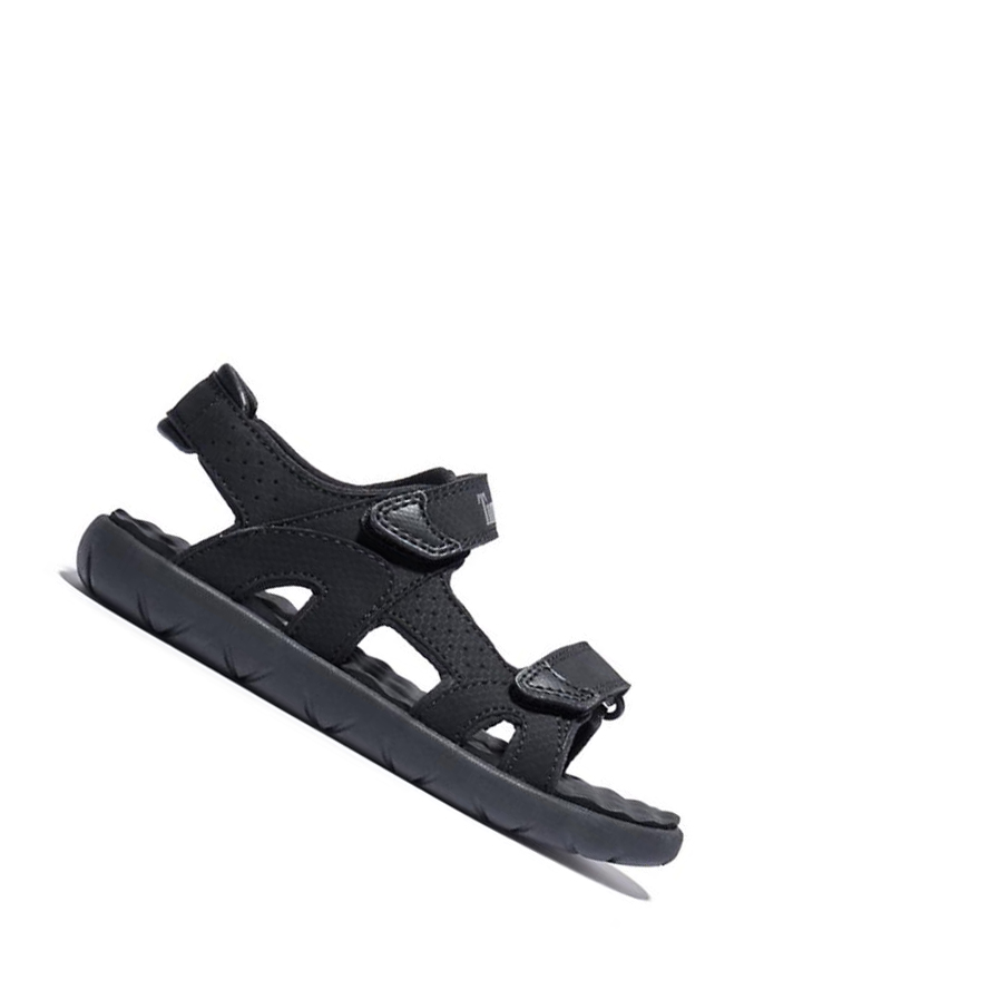 Sandalias Timberland Perkins Row 2-Correa Niños Negras | ES-NVKRQ25