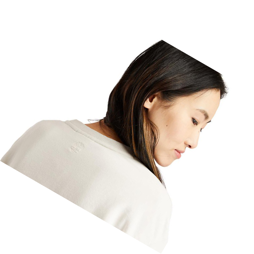 Sudaderas Timberland Ecoriginal Corduroy Logo Mujer Blancas | ES-ETKSL62