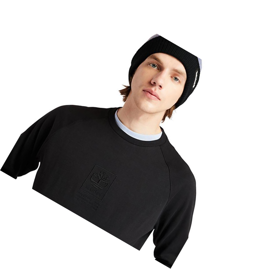 Sudaderas Timberland Heavyweight Crewneck Logo Hombre Negras | ES-JHFYE52
