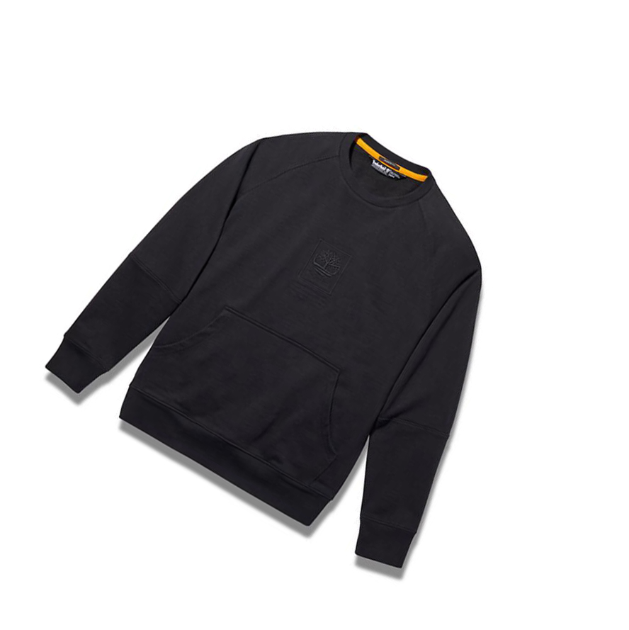 Sudaderas Timberland Heavyweight Crewneck Logo Hombre Negras | ES-JHFYE52