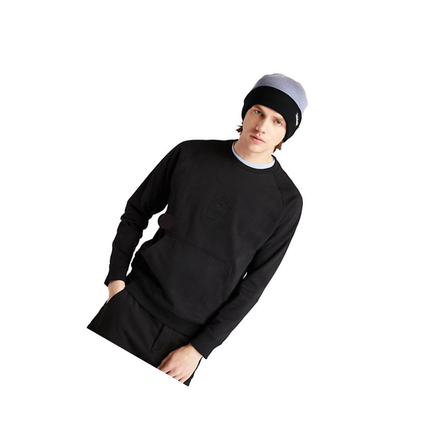 Sudaderas Timberland Heavyweight Crewneck Logo Hombre Negras | ES-JHFYE52